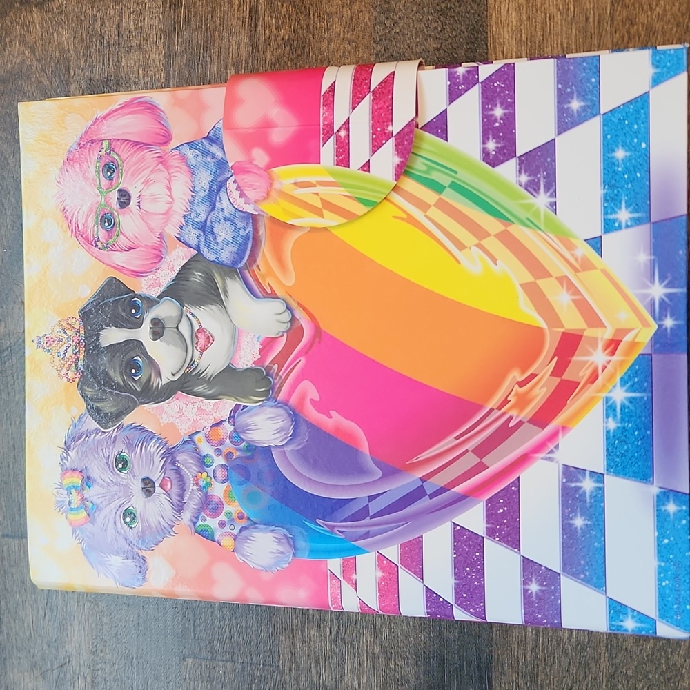 Vintg Lisa Frank Mini Binder With 2puzzles In Sleeves